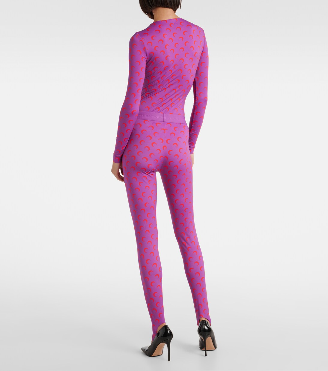 Legging Moon imprime en violet Marine Serre Mytheresa