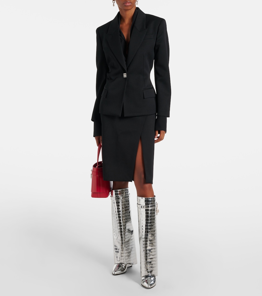 Stiefel Shark Lock aus Metallic-Leder | Givenchy