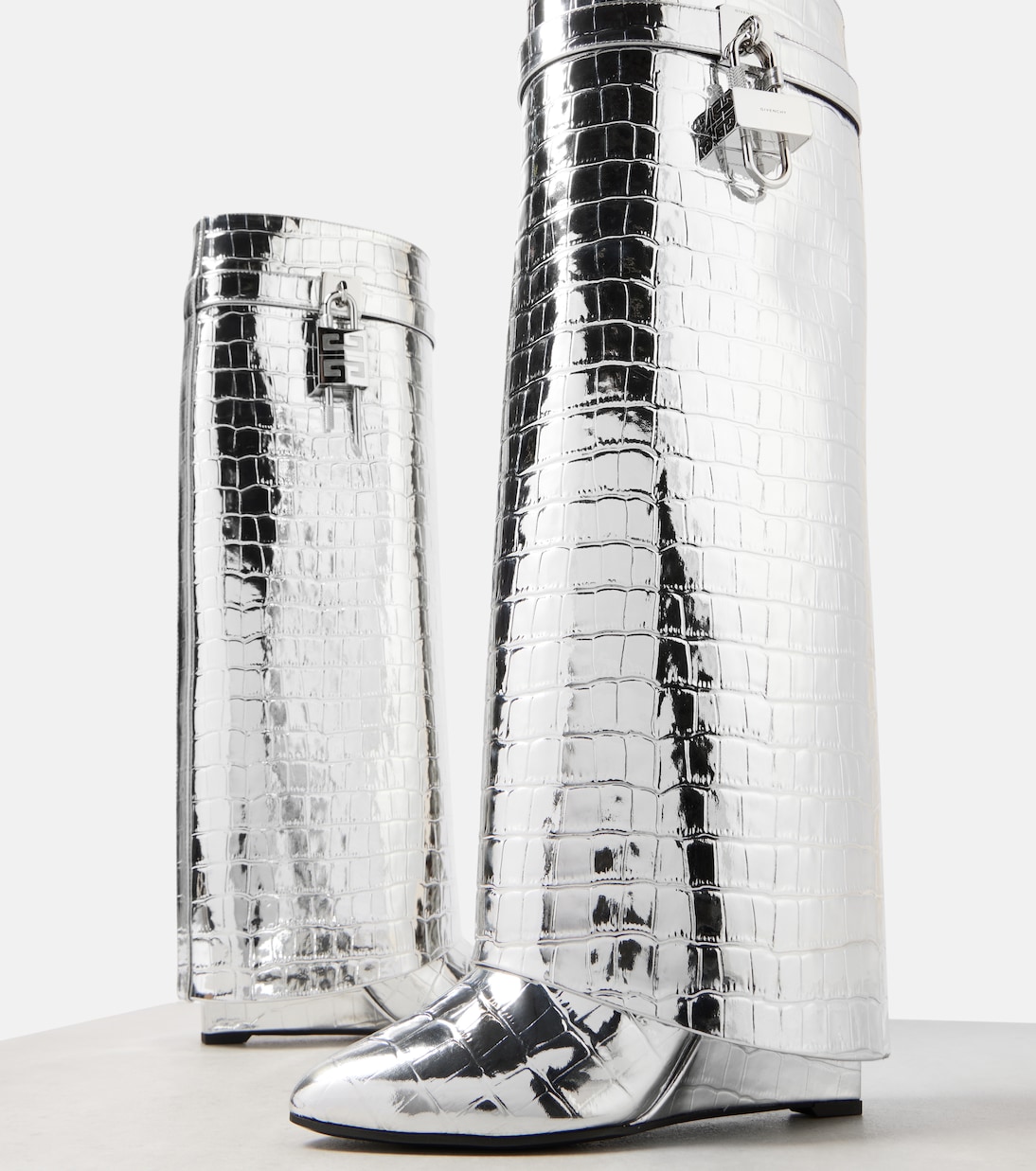 Stiefel Shark Lock aus Metallic-Leder | Givenchy