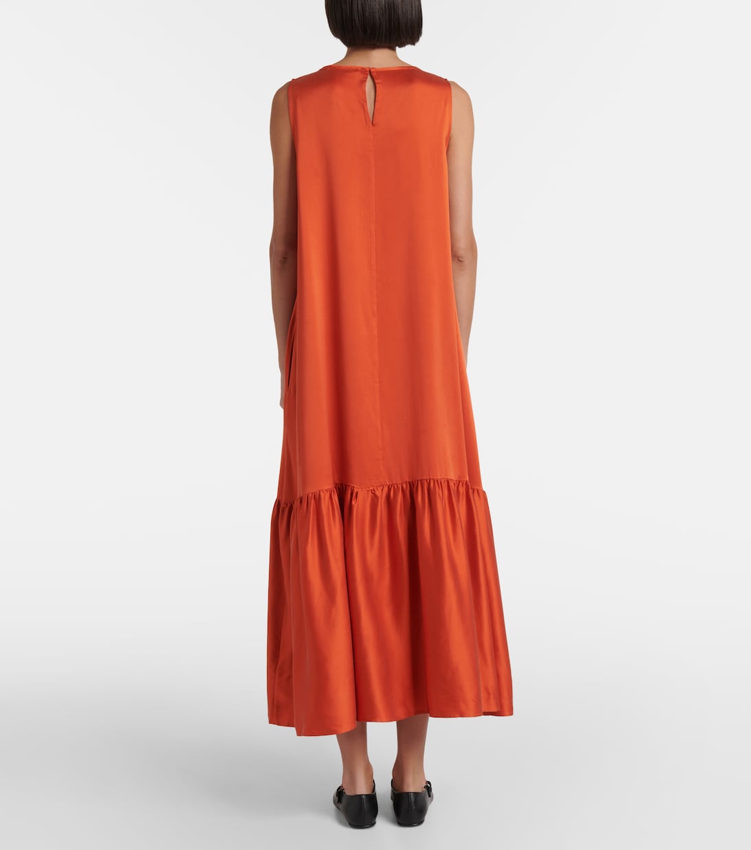 Robe midi Rhea en soie | Asceno