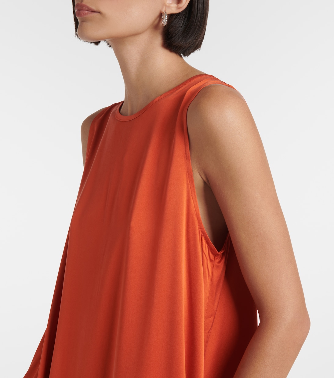 Robe midi Rhea en soie | Asceno
