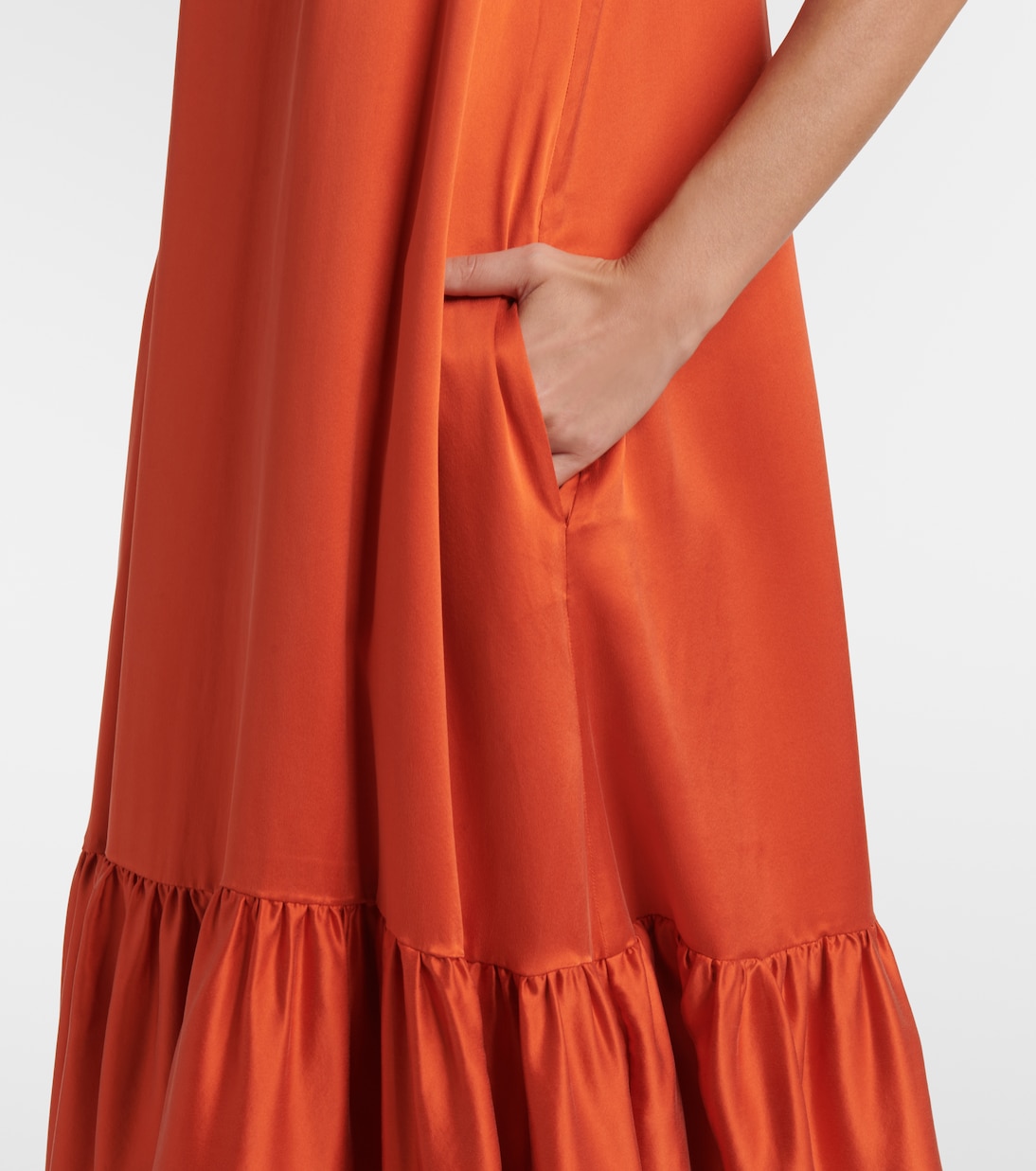 Robe midi Rhea en soie | Asceno