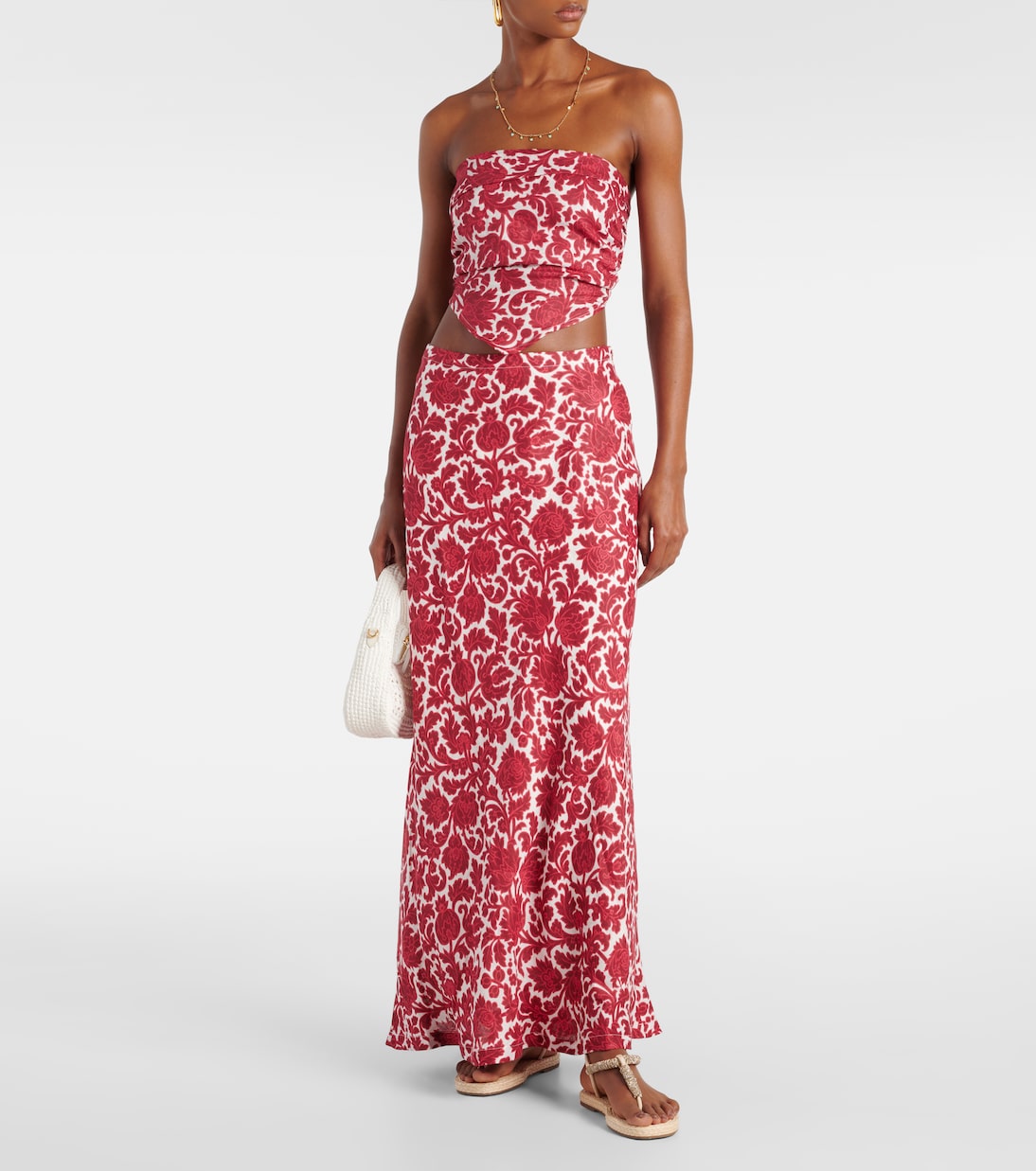 Falda larga Antibes de lino estampada | Faithfull