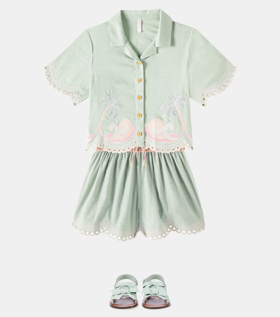 Besticktes Hemd Tallow aus Baumwolle | Zimmermann Kids