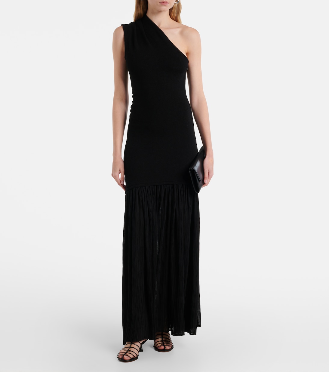 Abito lungo monospalla Cora in chiffon di crêpe  | Proenza Schouler
