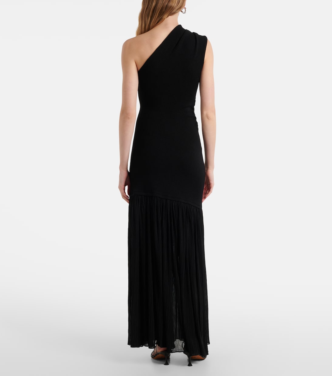Abito lungo monospalla Cora in chiffon di crêpe  | Proenza Schouler