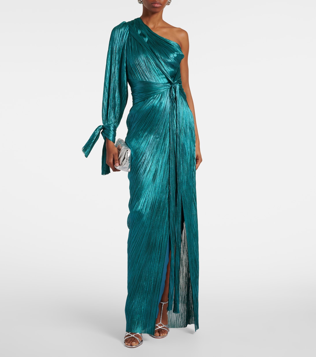 Robe longue Palmer asymétrique en soie | Maria Lucia Hohan