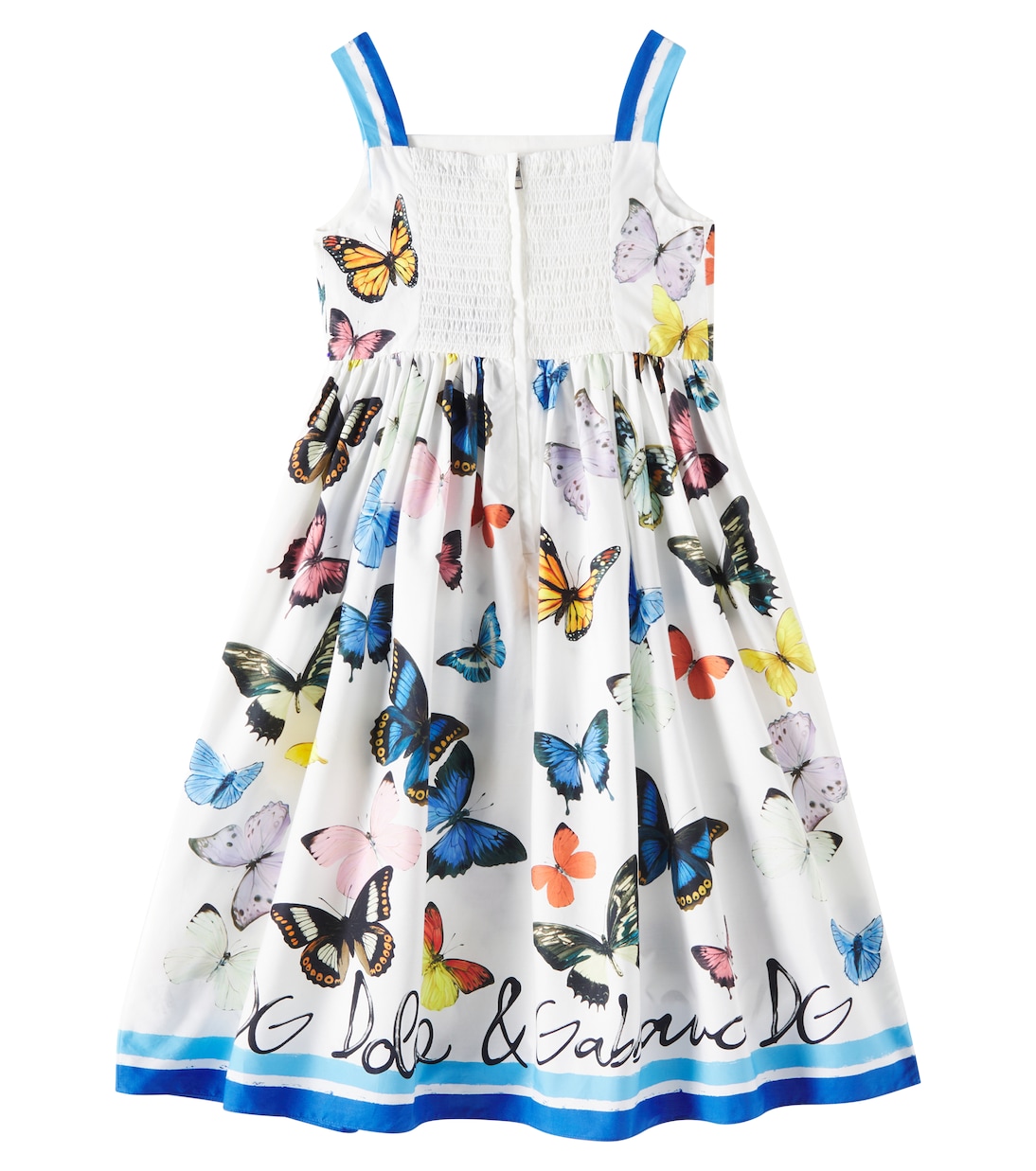 Bedrucktes Kleid aus Baumwollpopeline | Dolce&Gabbana Kids