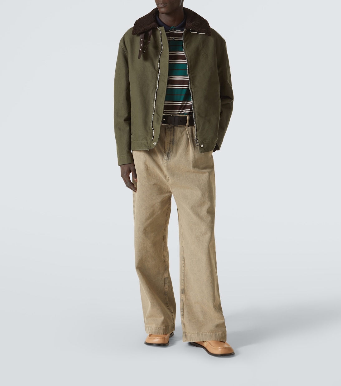 Jacke aus Baumwoll-Twill mit Shearling | Loewe
