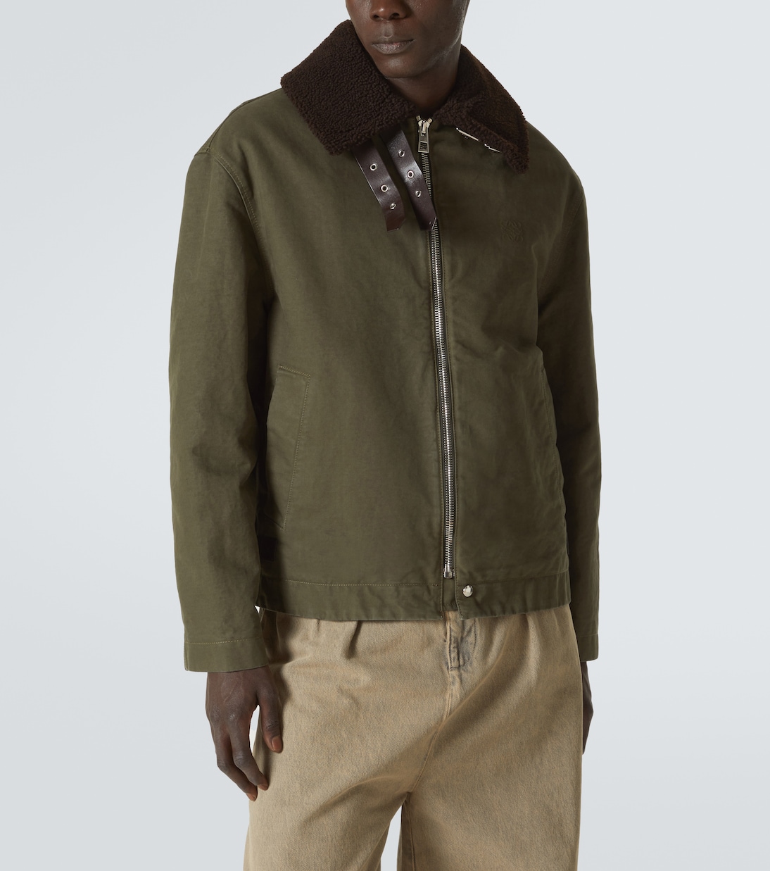 Jacke aus Baumwoll-Twill mit Shearling | Loewe