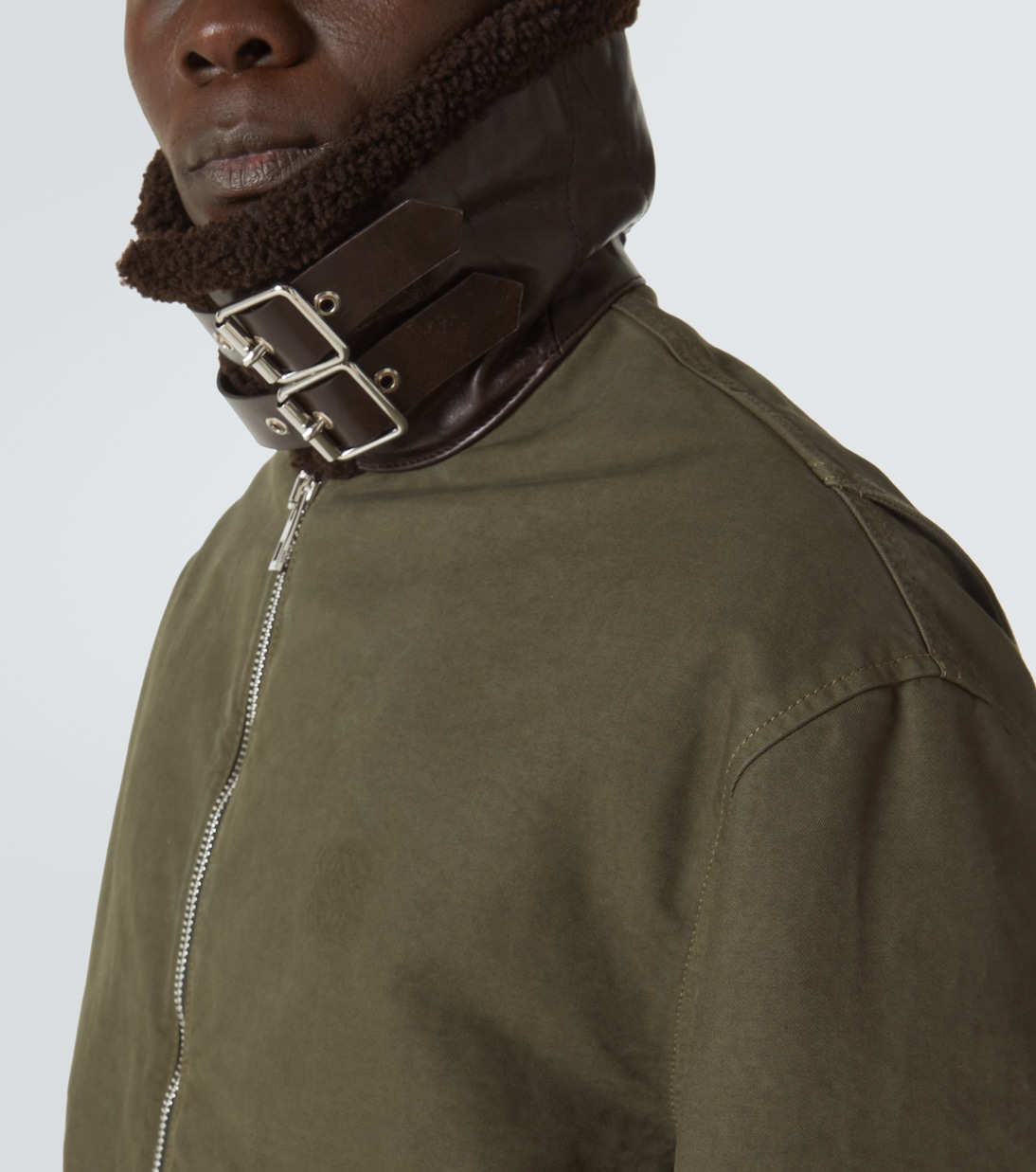 Jacke aus Baumwoll-Twill mit Shearling | Loewe