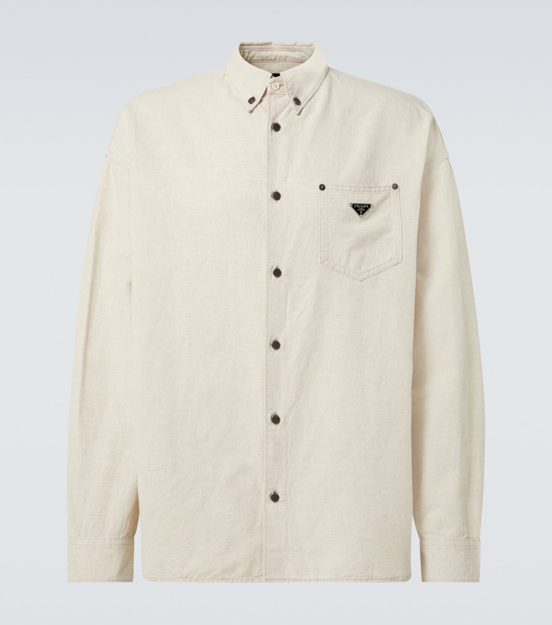 Camicia in chambray di cotone e lino | Prada