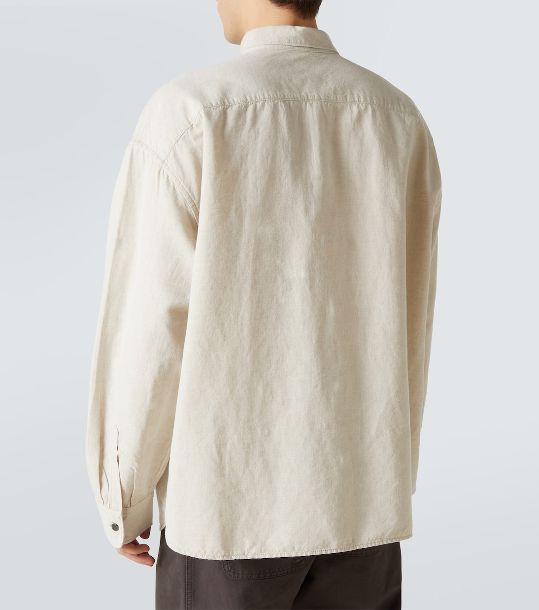 Camicia in chambray di cotone e lino | Prada