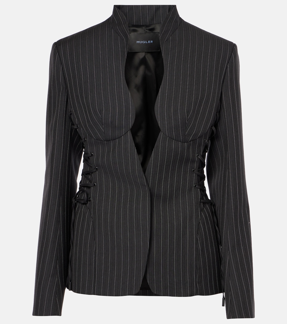Blazer rayé en laine mélangée | Mugler