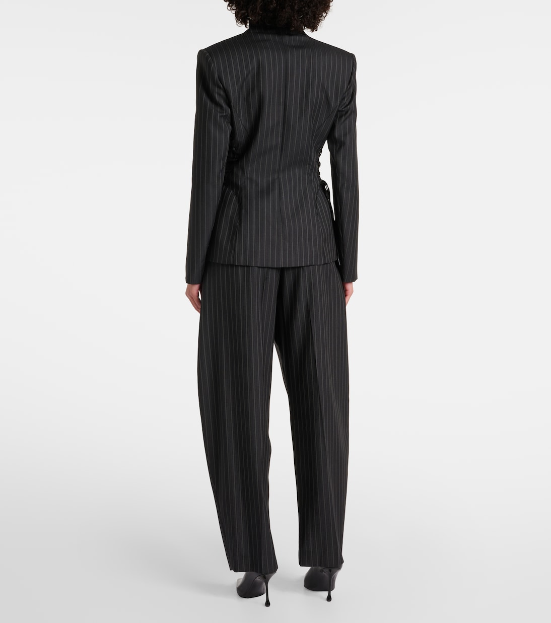 Blazer rayé en laine mélangée | Mugler
