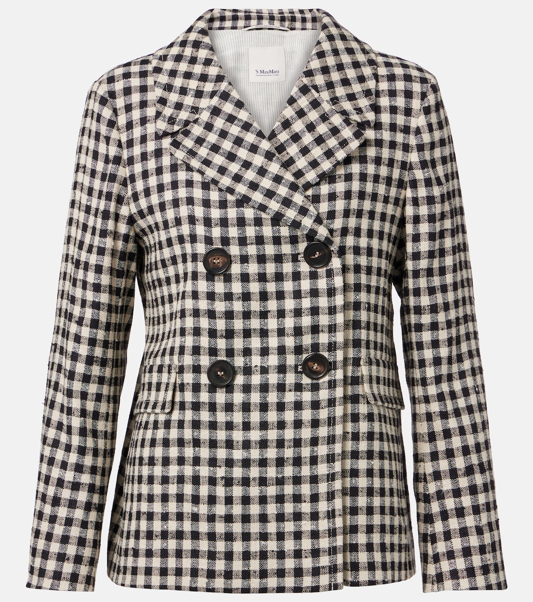 Fata checked cotton, silk, and hemp blazer | 'S Max Mara