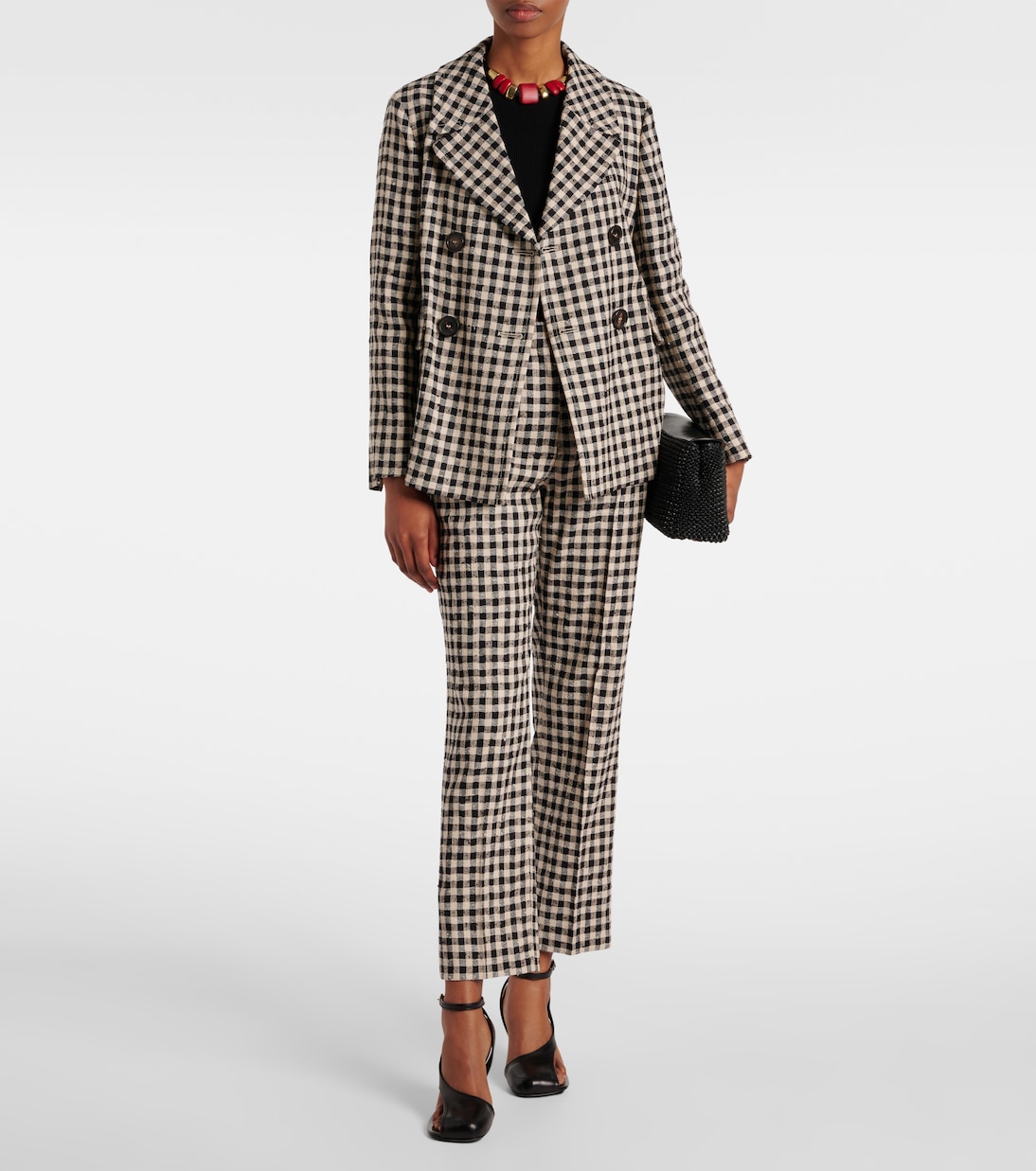 Fata checked cotton, silk, and hemp blazer | 'S Max Mara