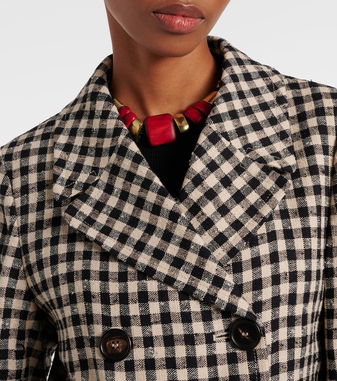 Fata checked cotton, silk, and hemp blazer | 'S Max Mara