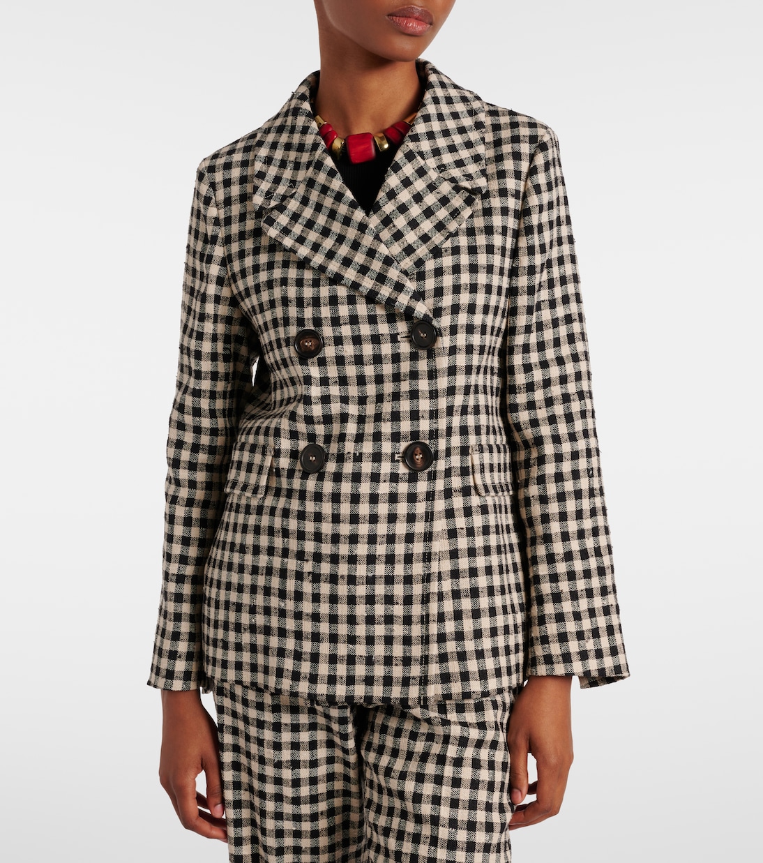 Fata checked cotton, silk, and hemp blazer | 'S Max Mara