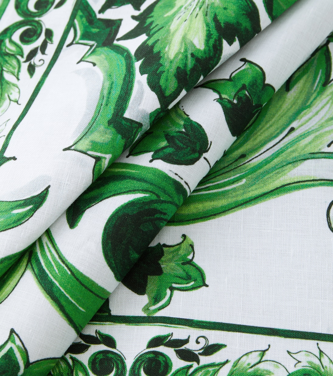 Lot de set et serviette de table Majolica en lin | Dolce&Gabbana Casa