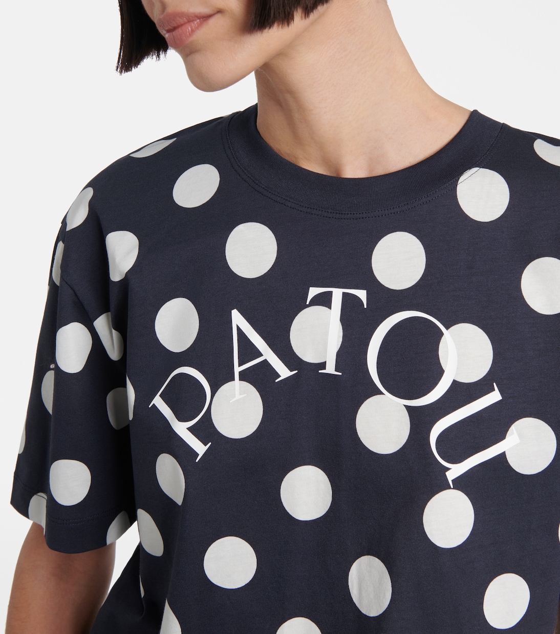 T-shirt cropped in cotone a pois | Patou