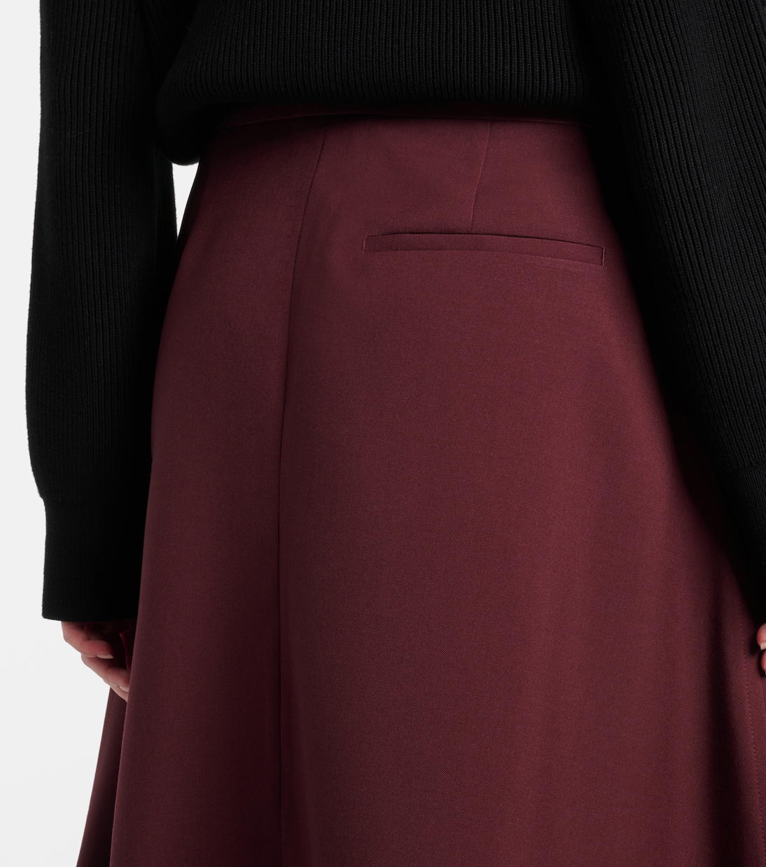 Gonna midi asimmetrica in lana | Bottega Veneta