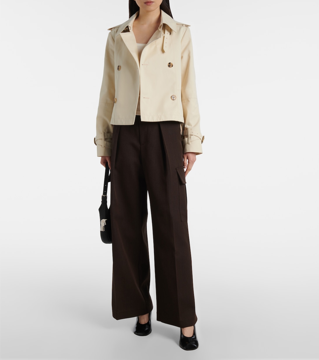 Trench cropped in gabardine | Burberry