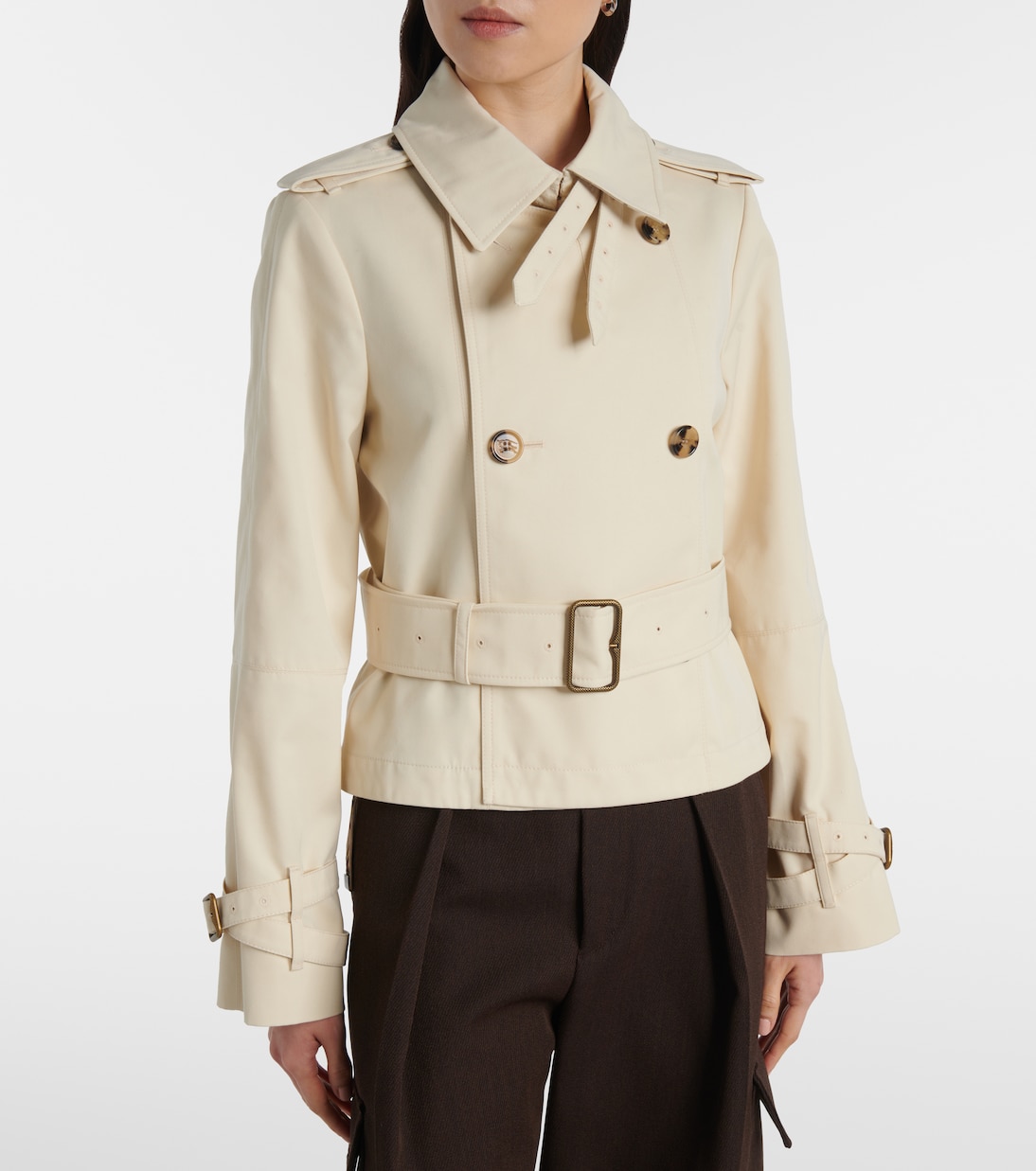 Trench cropped in gabardine | Burberry