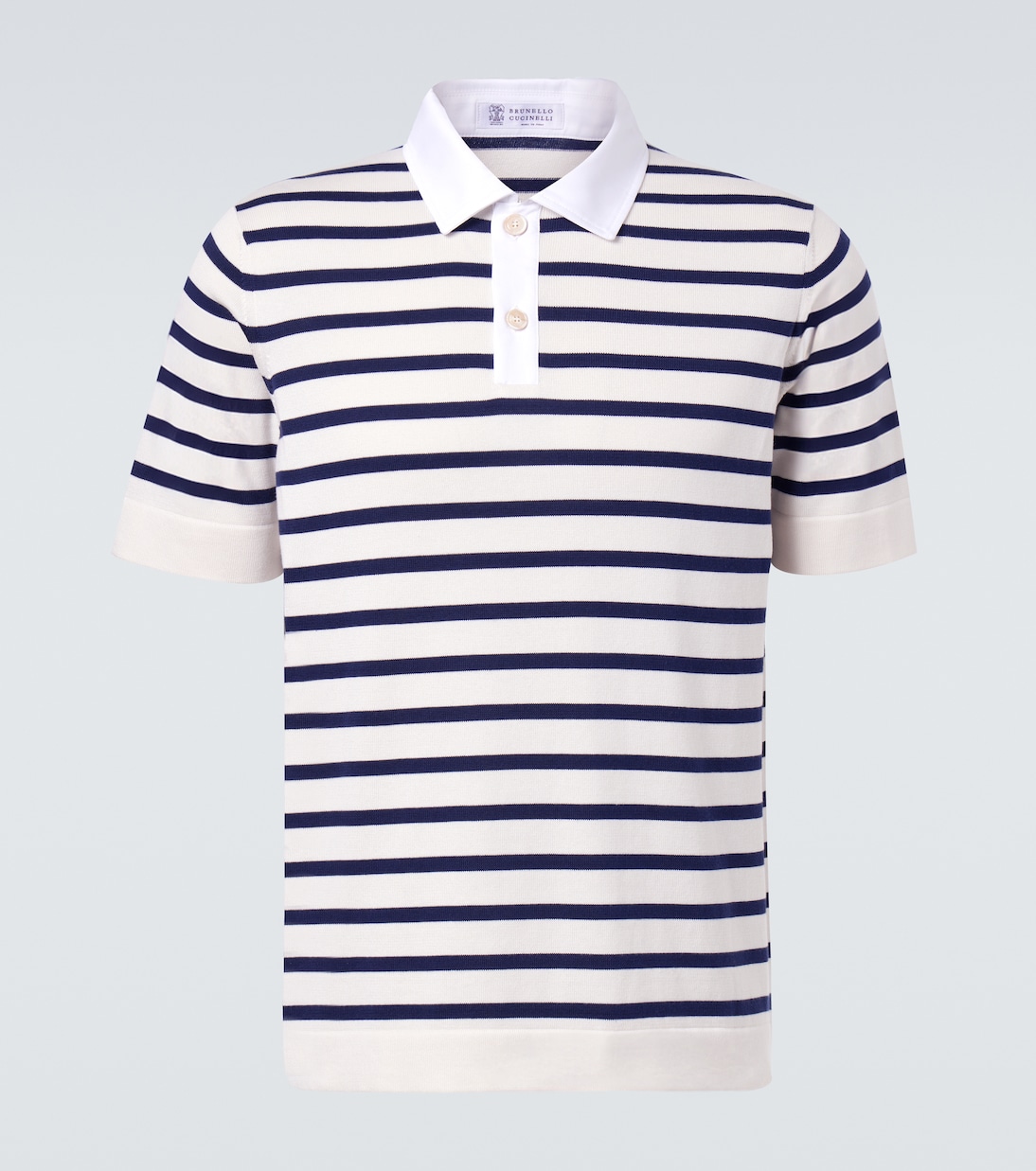 Polo rayé en coton | Brunello Cucinelli