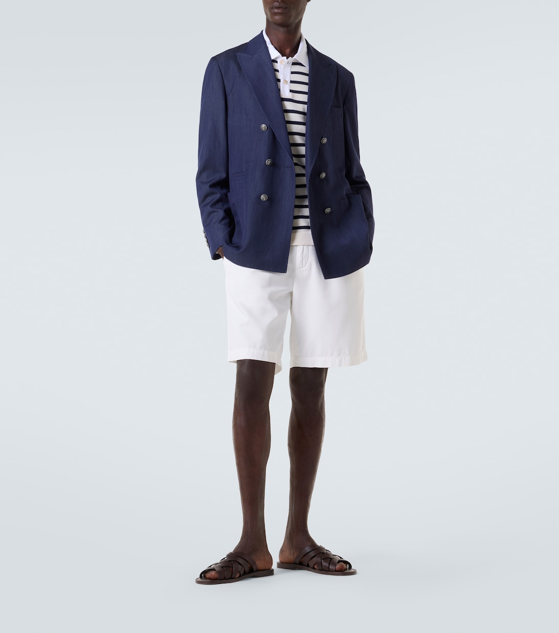 Polo rayé en coton | Brunello Cucinelli