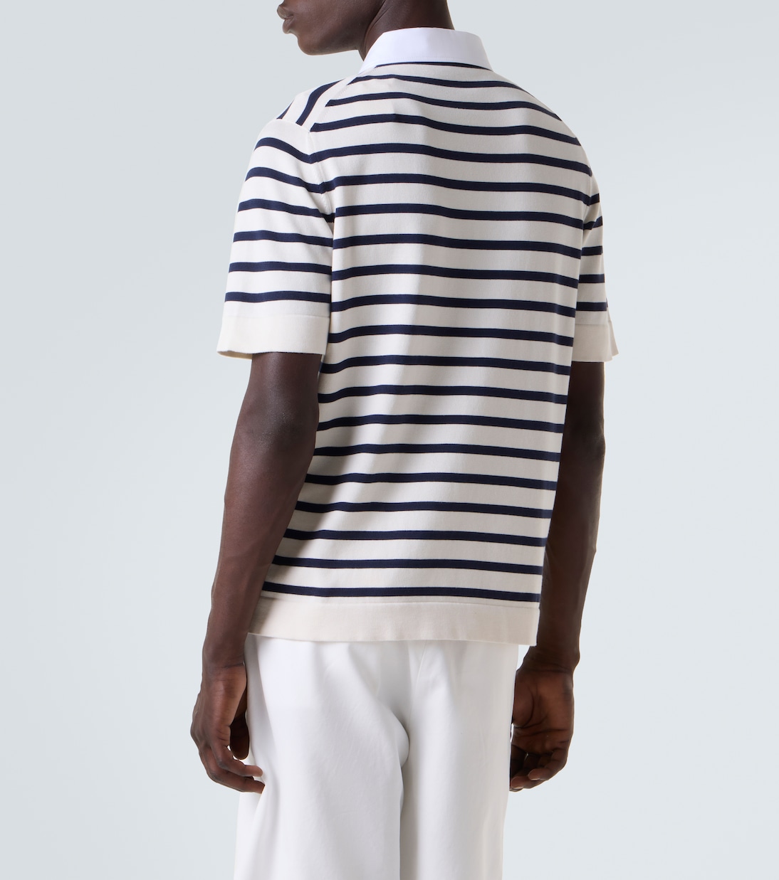 Polo rayé en coton | Brunello Cucinelli
