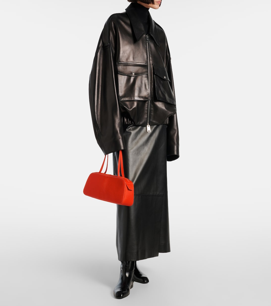 Bolso al hombro Simona Small de pelo de becerro | Khaite