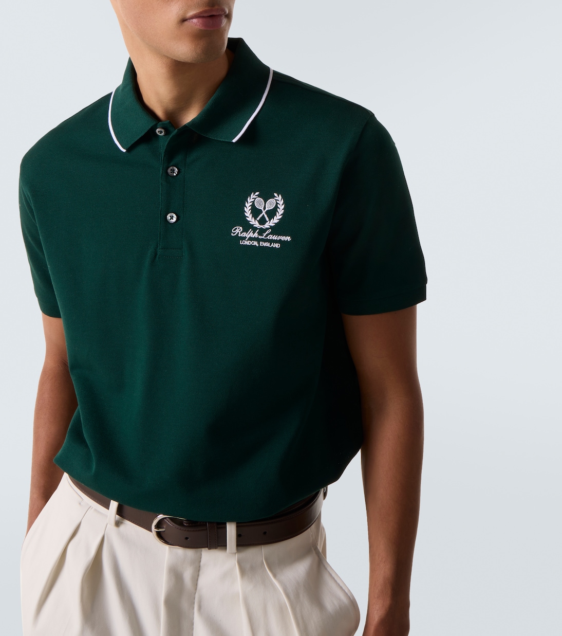 Polo de piqué de algodón con logo | Ralph Lauren Purple Label