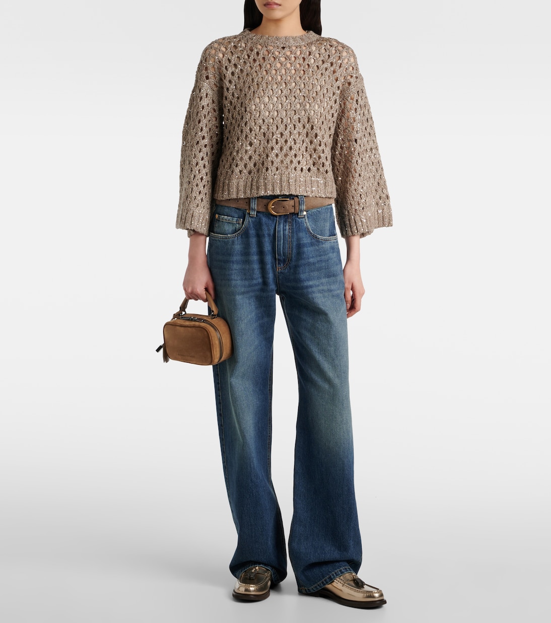 Pullover in maglia traforata | Brunello Cucinelli