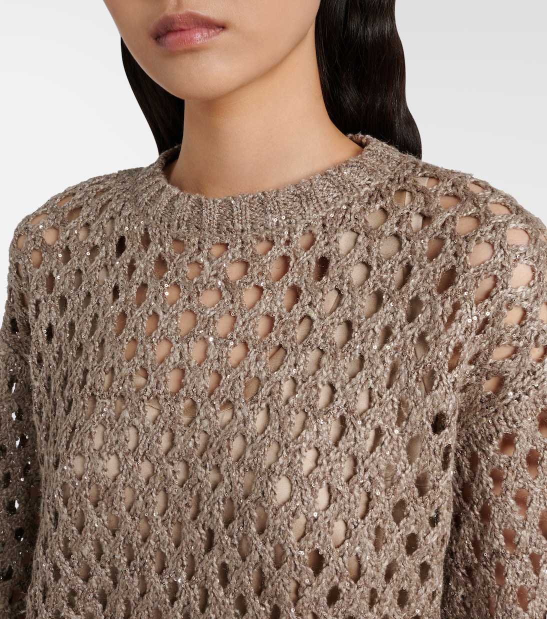 Pullover in maglia traforata | Brunello Cucinelli