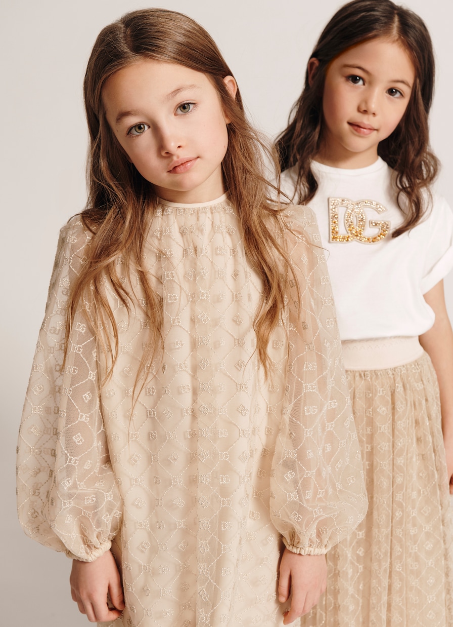 DG tulle and lurex dress | Dolce&Gabbana Kids