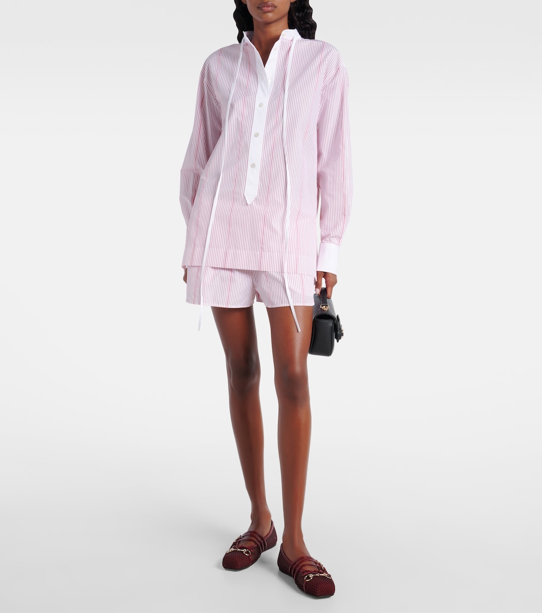 Horsebit mesh and leather ballet flats | Gucci