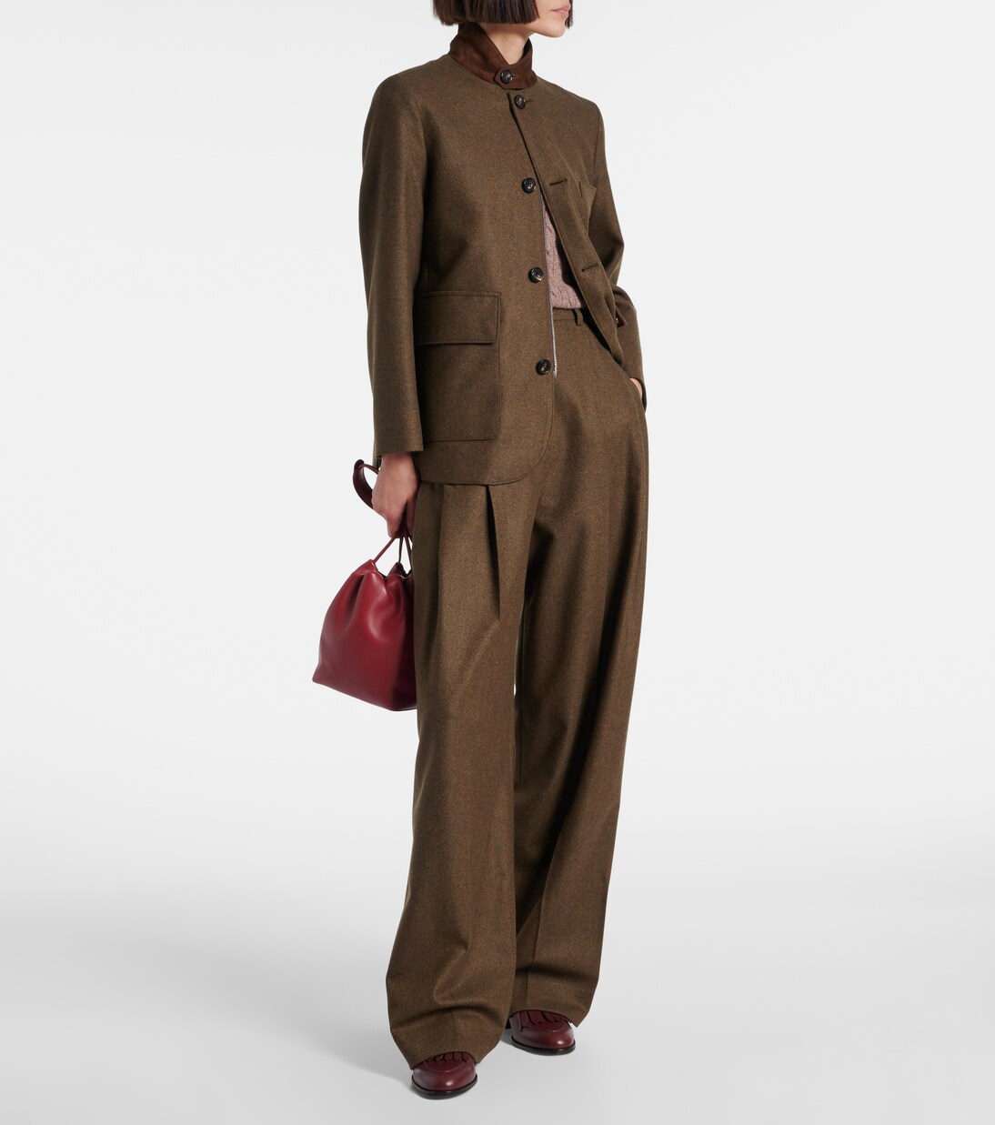 High-rise wool and cashmere wide-leg pants | Loro Piana