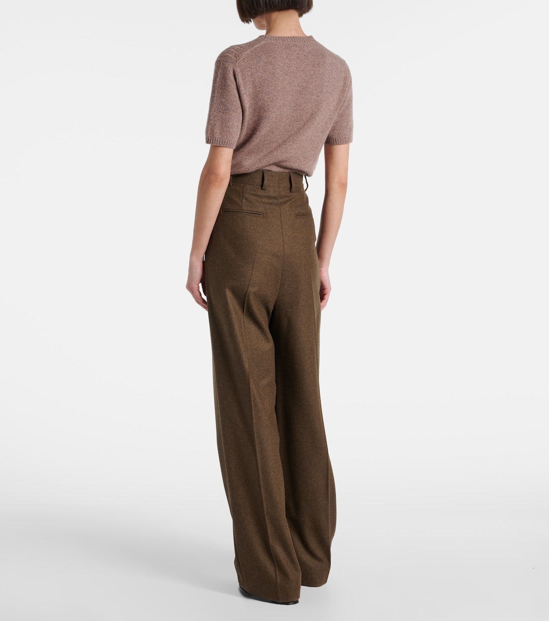 High-rise wool and cashmere wide-leg pants | Loro Piana