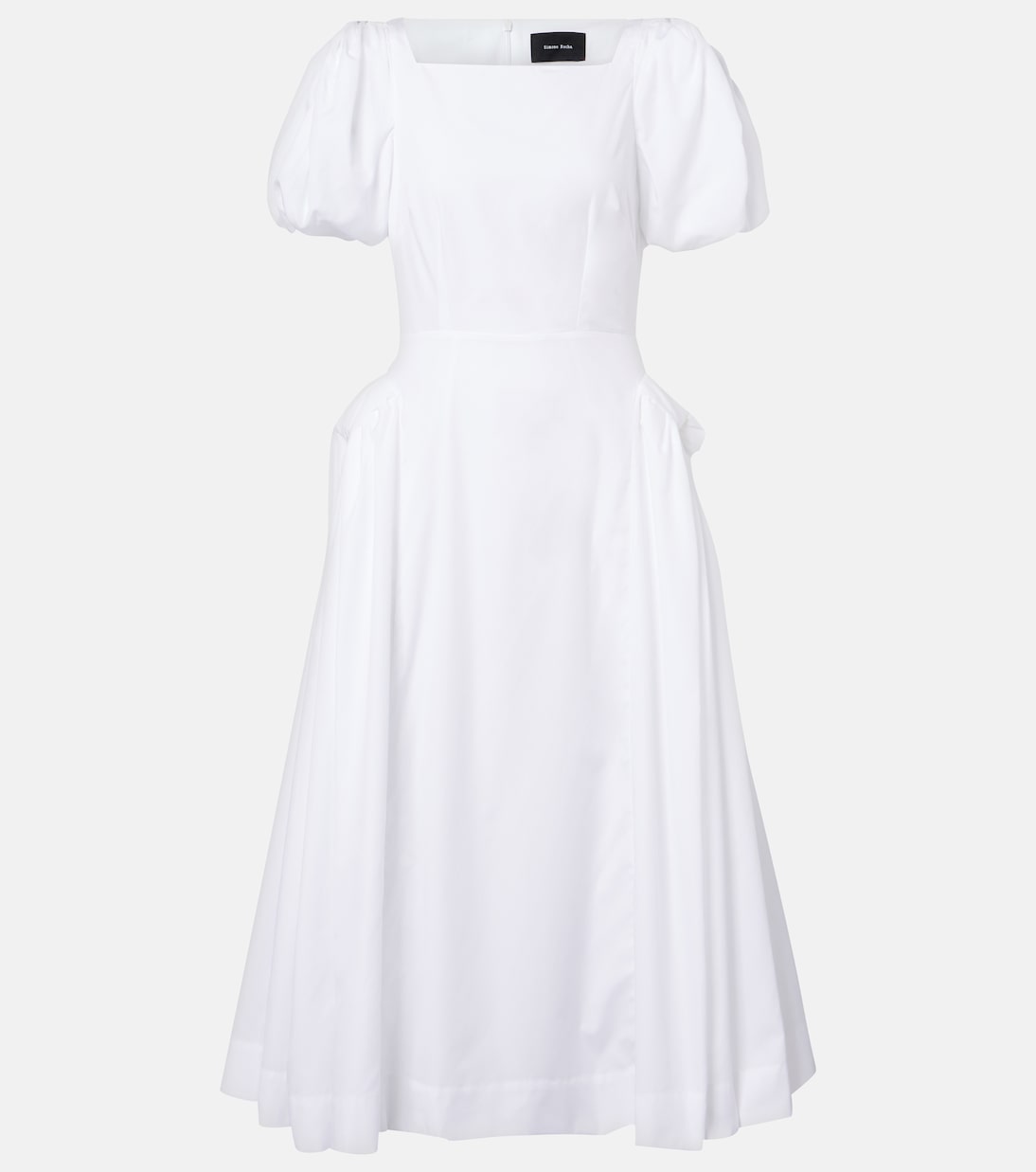 Puff-sleeve cotton poplin midi dress | Simone Rocha