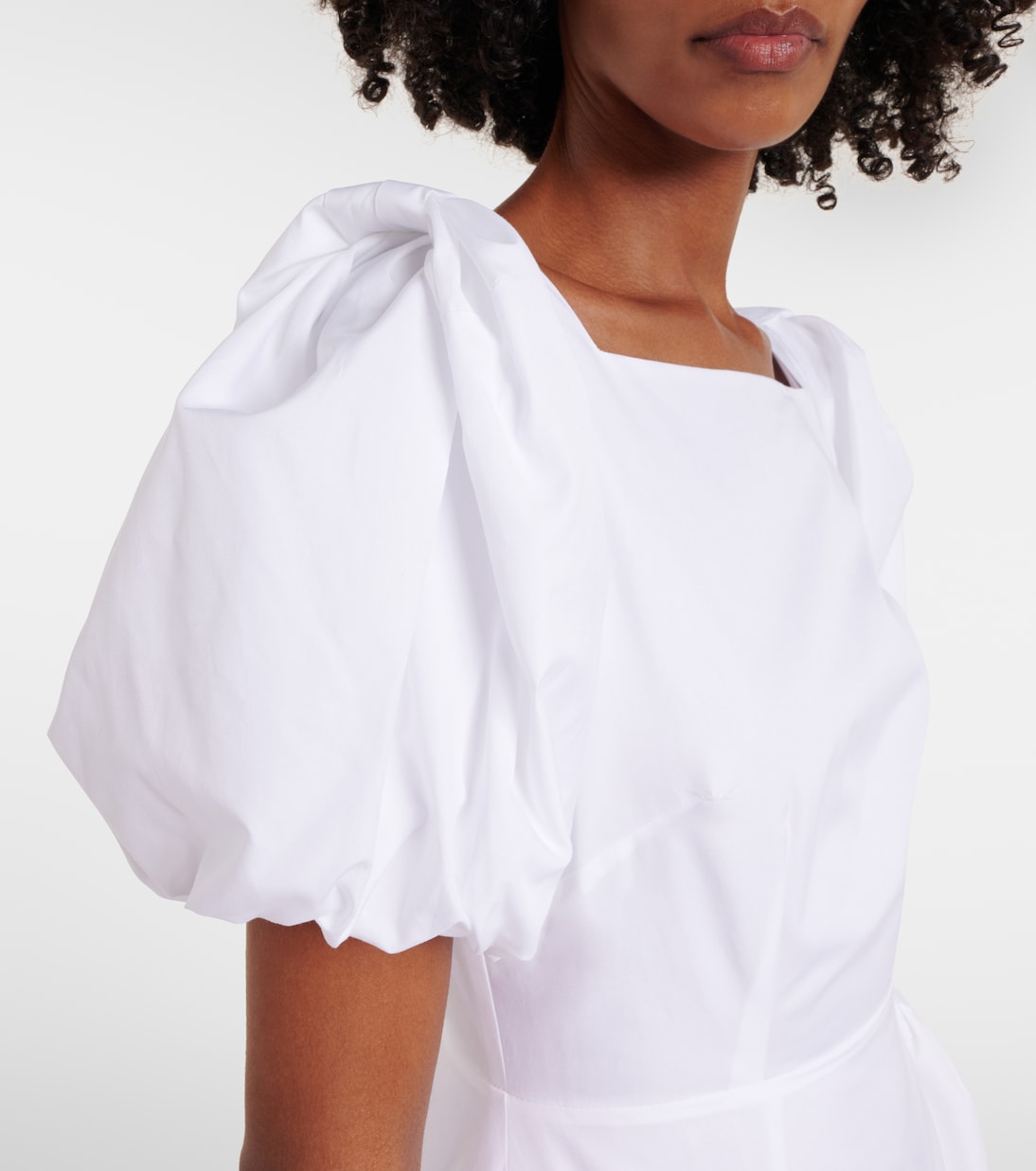 Puff-sleeve cotton poplin midi dress | Simone Rocha