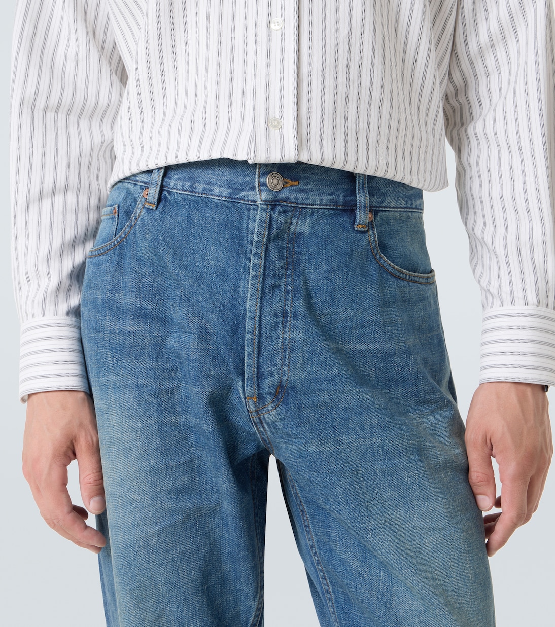 Jean droit Mick à taille mi-haute | Saint Laurent