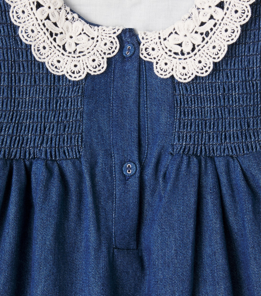 Loredana shirred denim dress | C'era Una Volta