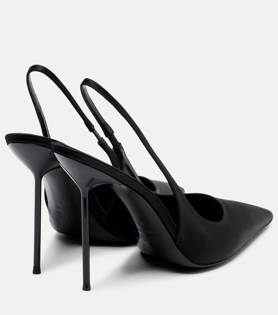 Lidia 105 satin slingback pumps | Paris Texas