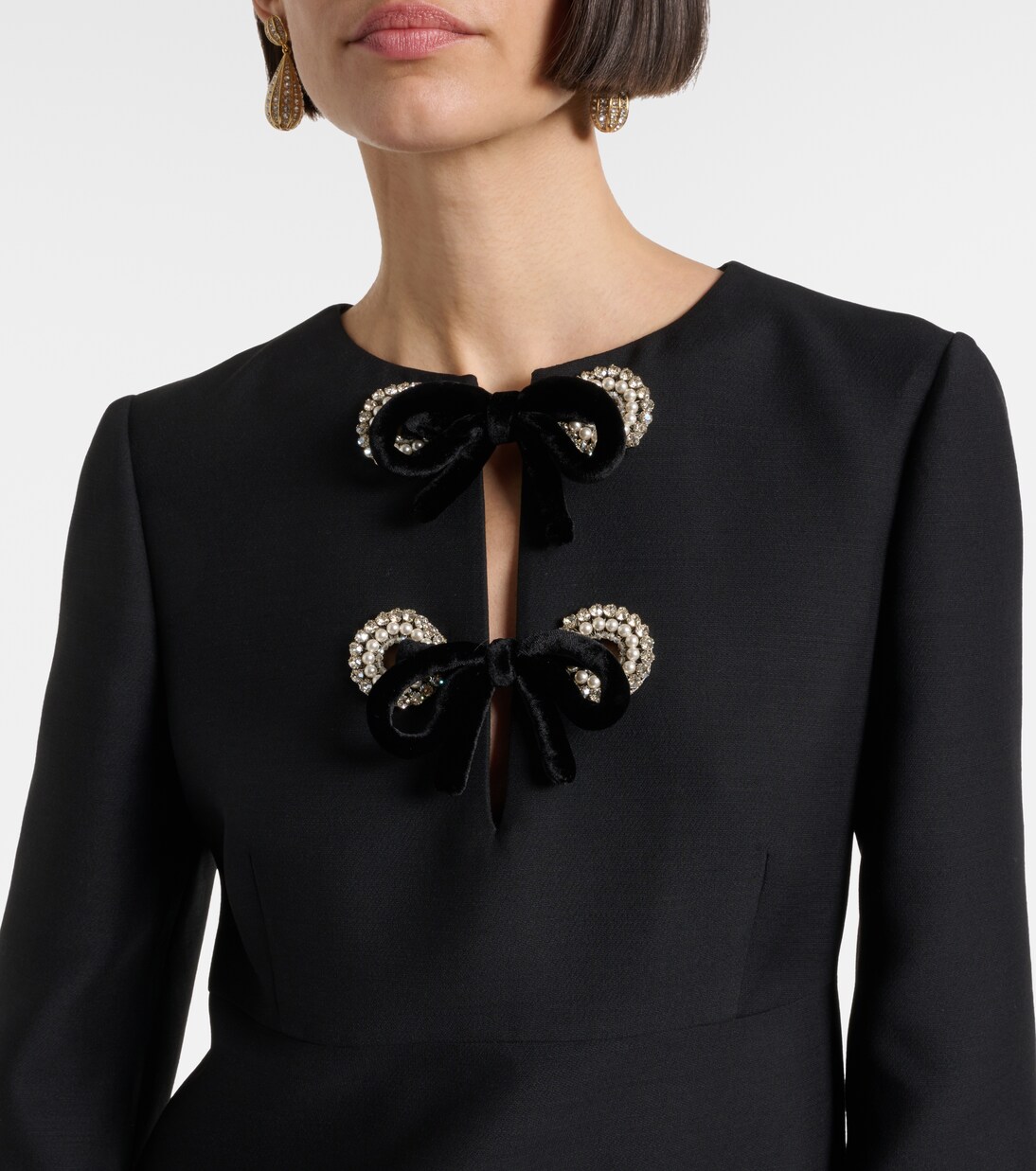 Crepe Couture embellished midi dress | Valentino