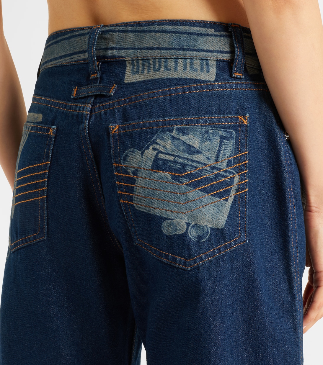 Printed mid-rise wide-leg jeans | Jean Paul Gaultier