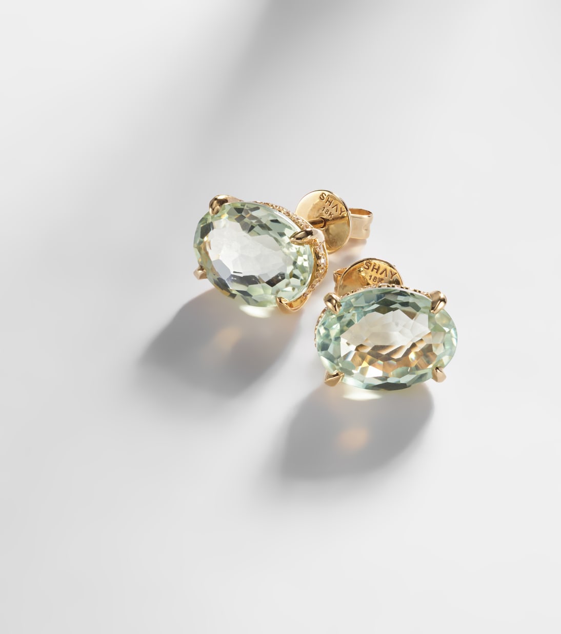 18kt gold earrings with amethyst and diamonds | Shay Jewelry