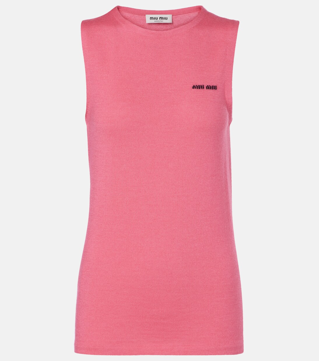 Logo cashmere and silk top | Miu Miu