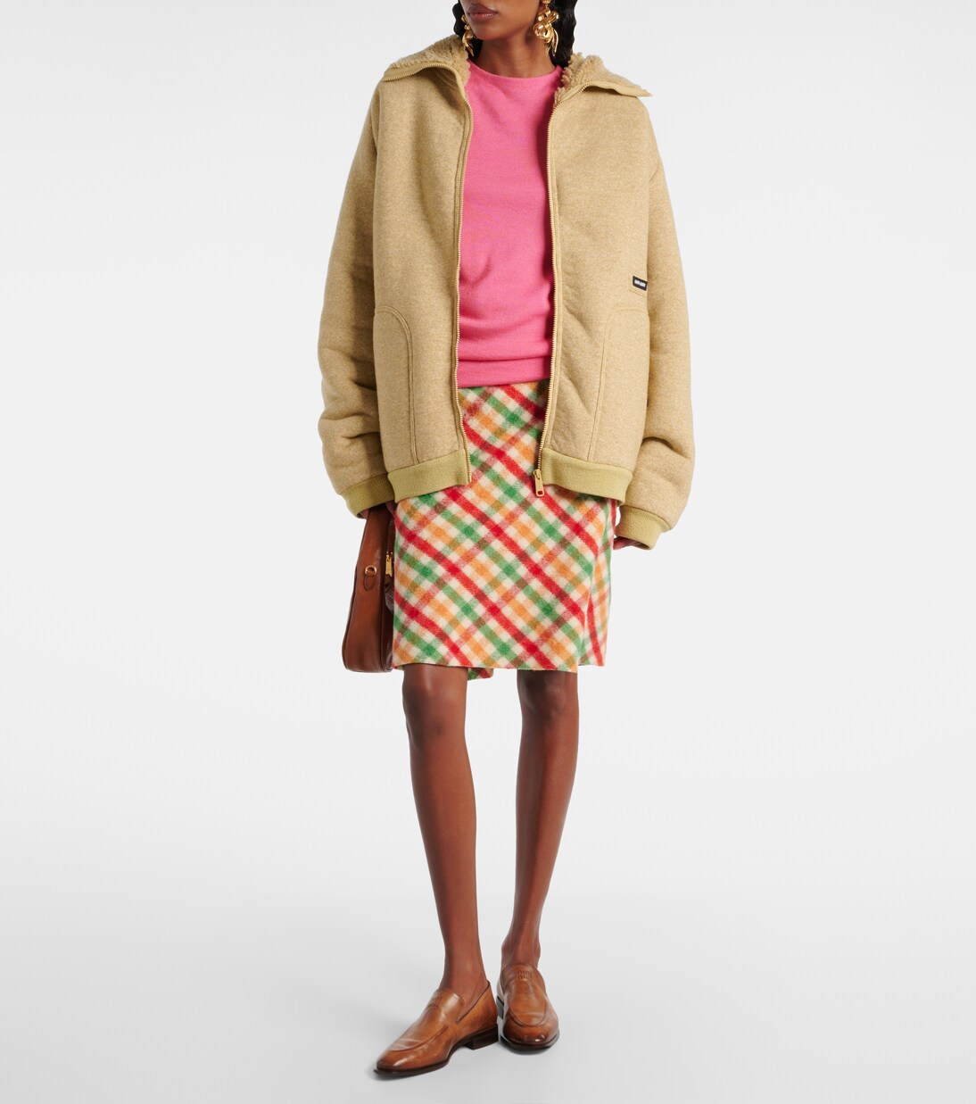 Logo cashmere and silk top | Miu Miu