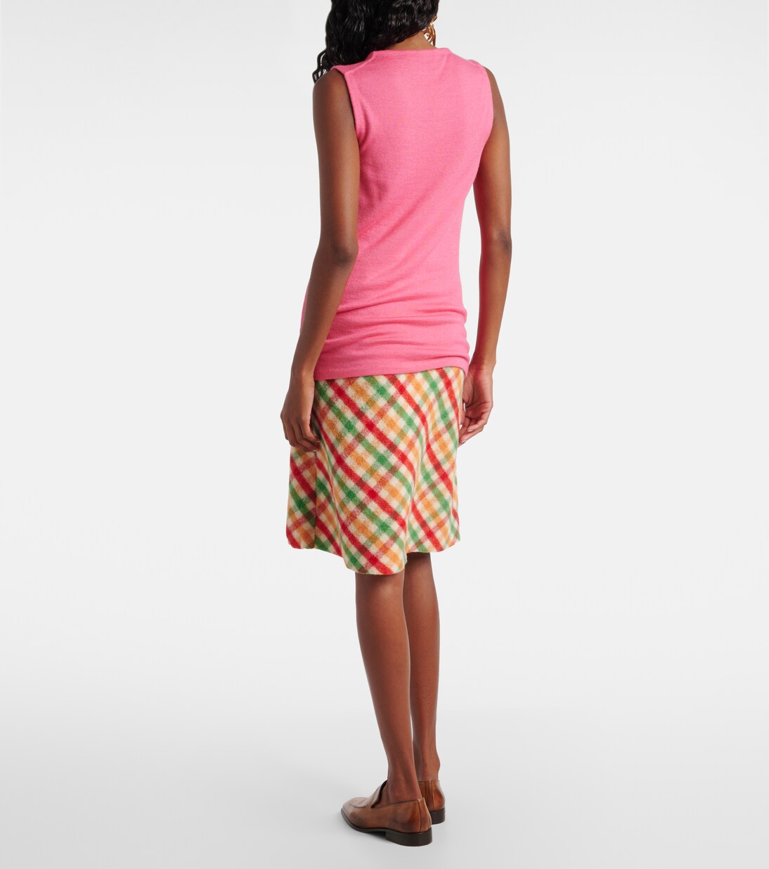 Logo cashmere and silk top | Miu Miu